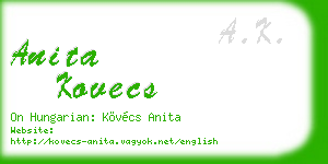 anita kovecs business card